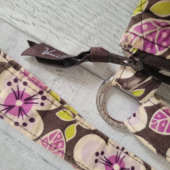 Vera Bradley Floral Crossbody Bag Quilted Cotton Adjustable Strap Zipper Pocket - Picture 4 of 7